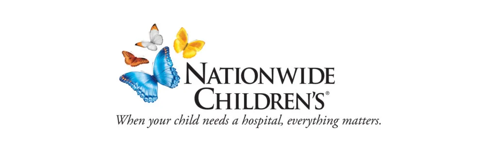Nationwide Children’s logo with four colorful butterflies above the tagline ‘When your child needs a hospital, everything matters.’