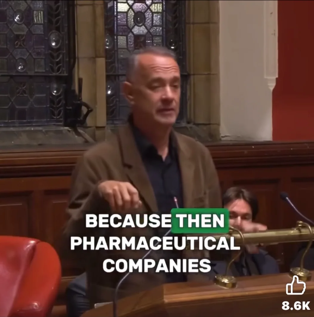 A phony Tom Hanks in a video promoting a diabetes supplement.