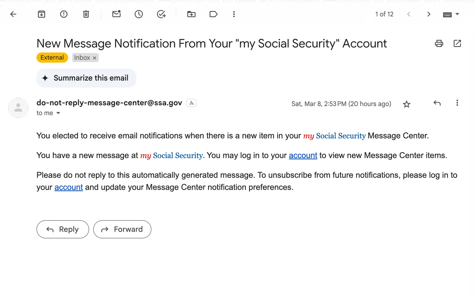Social Security phish left