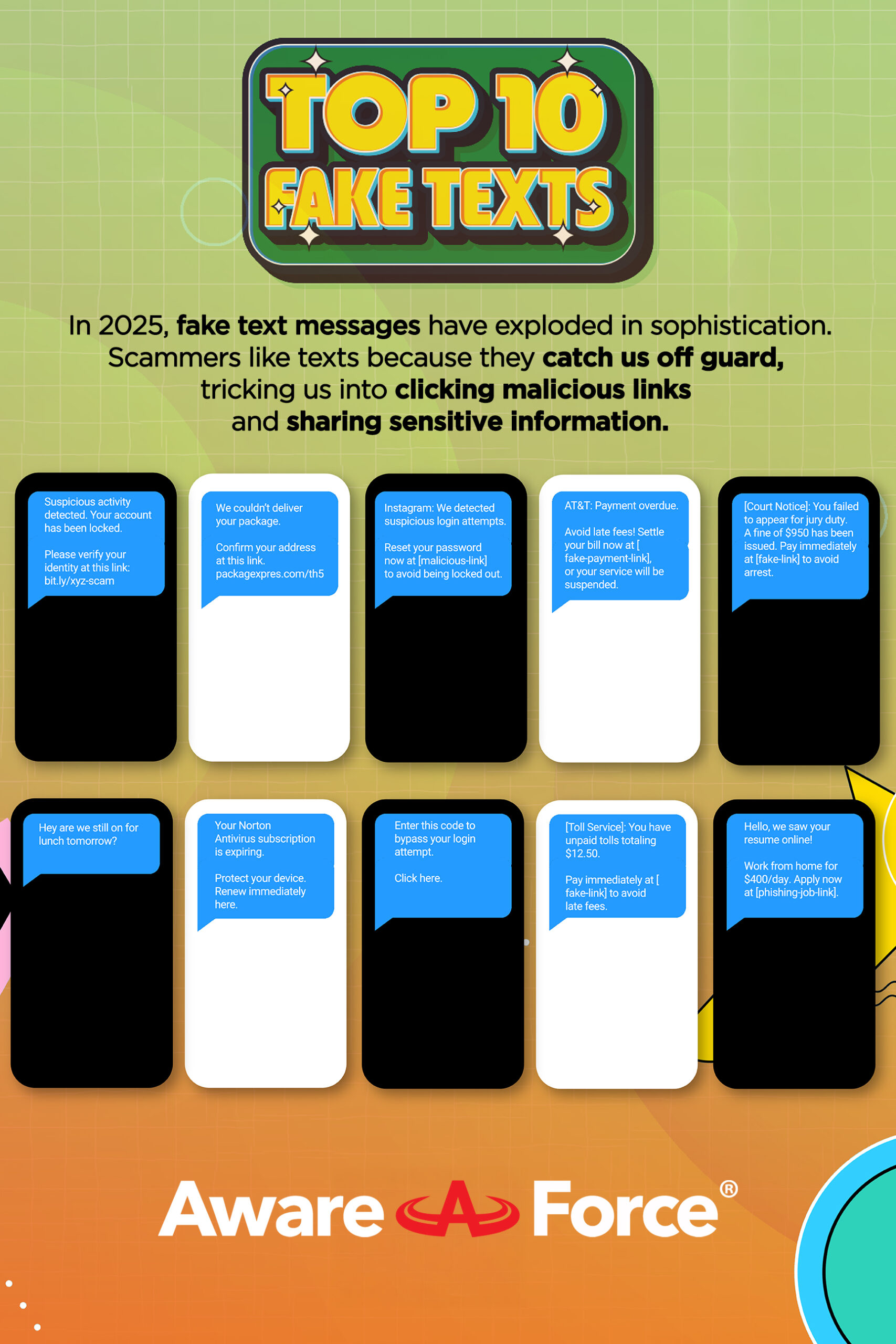 Aware force top 10 fake texts flat c opt