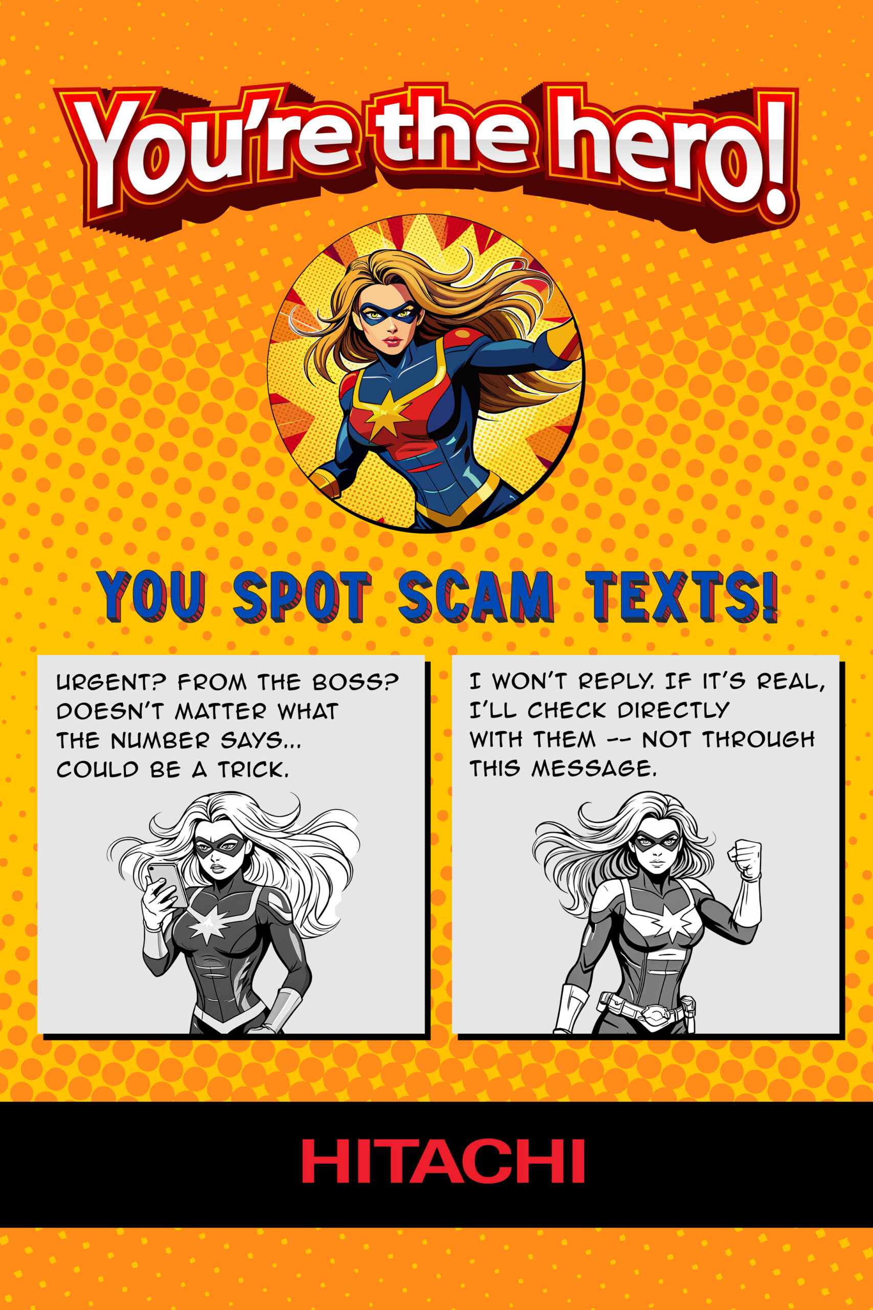 Hitachi poster 4 scam texts