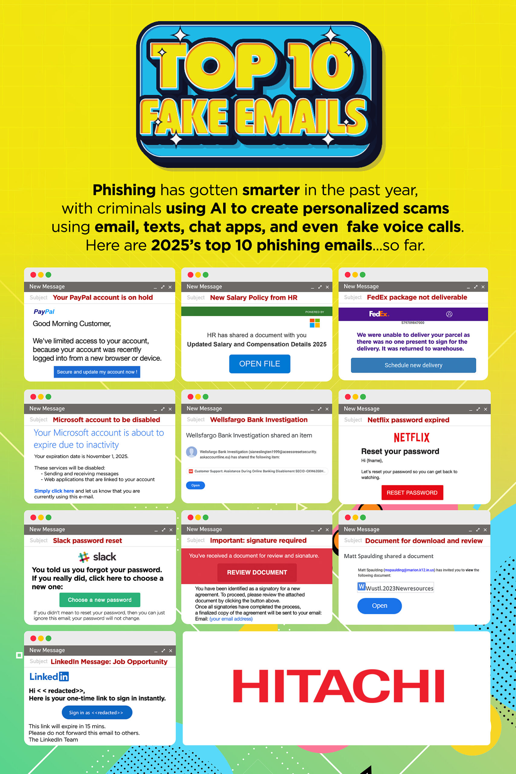 Hitachi top 10 fake emails flat opt