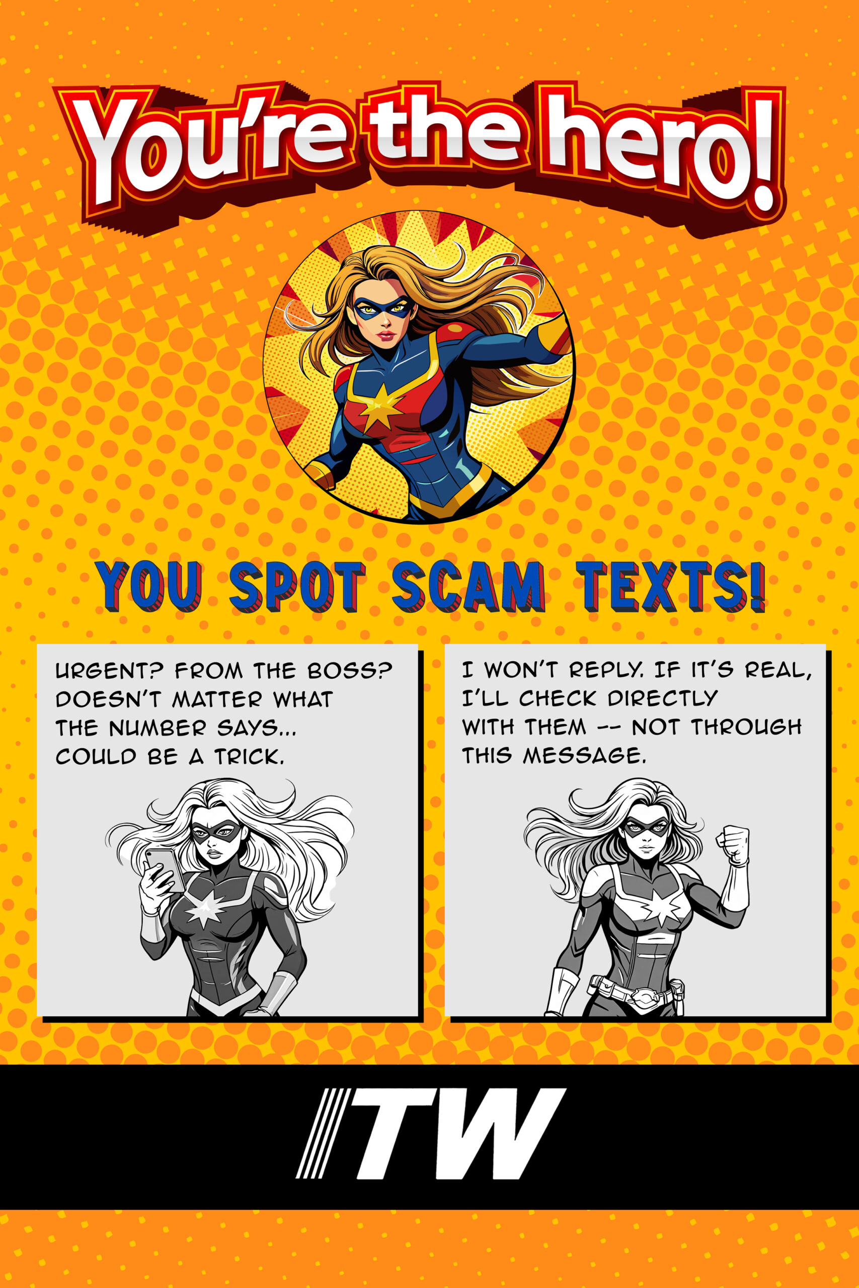 Itw poster 4 scam texts