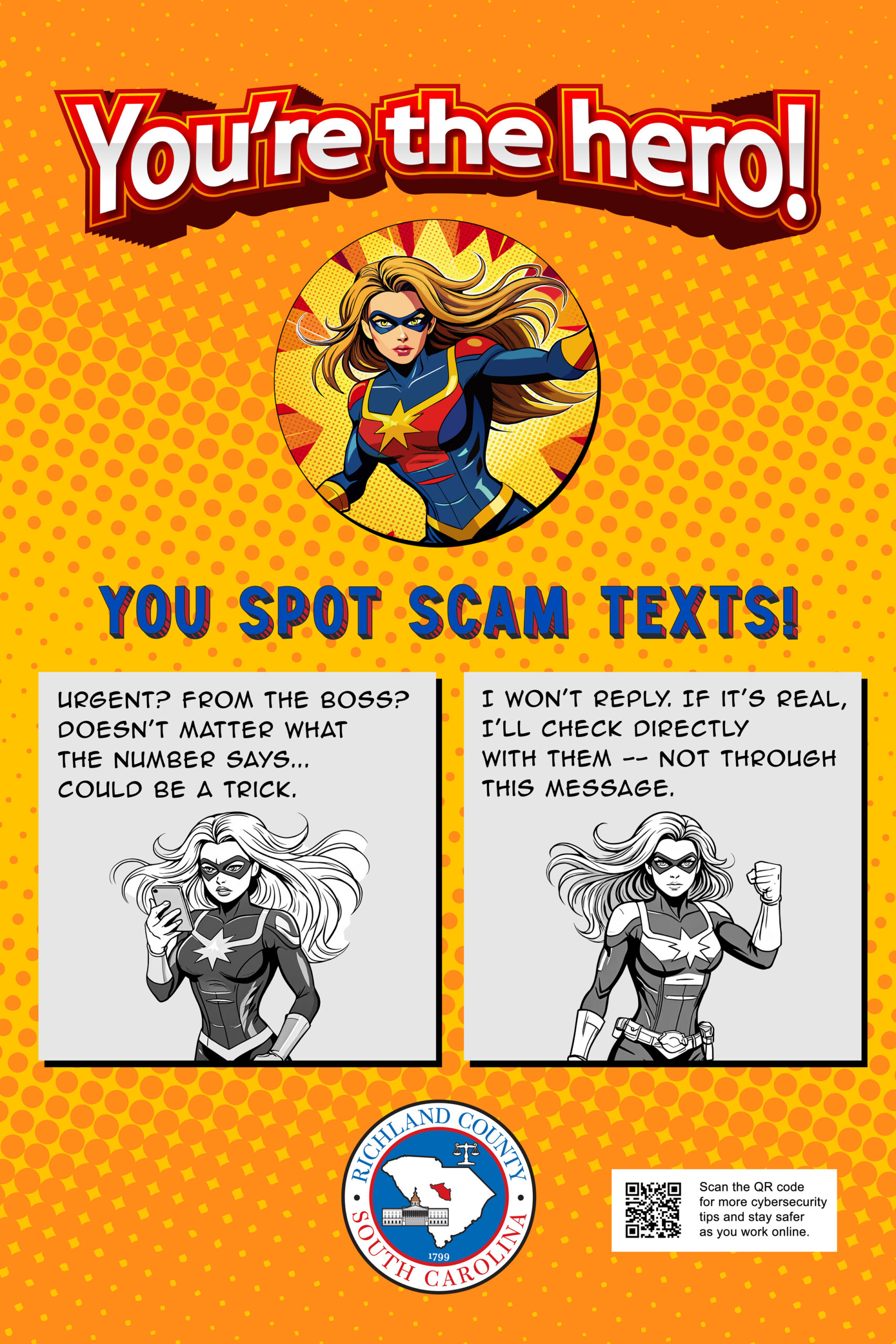 Richland county poster 4 scam texts