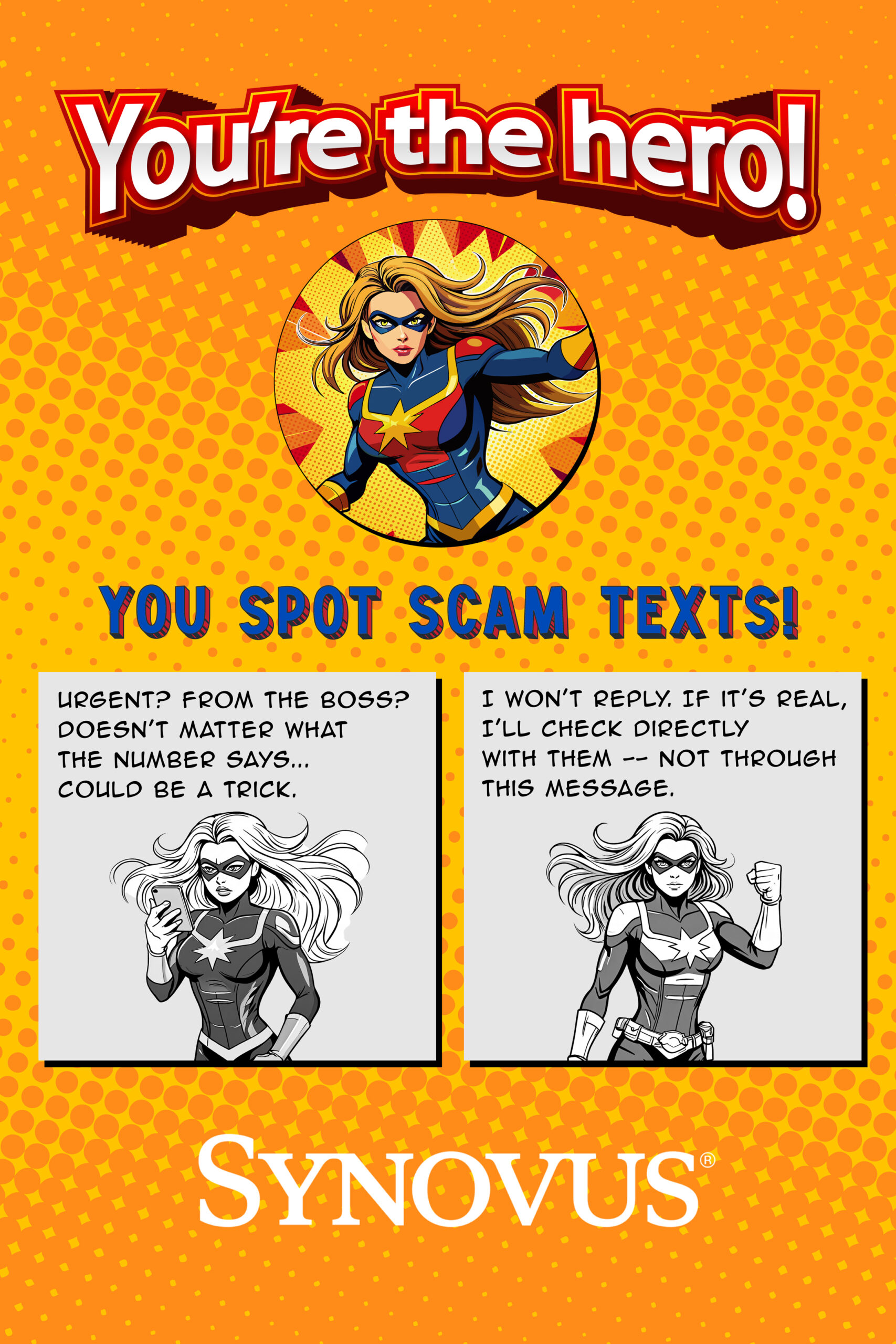 Synovus poster 4 scam texts