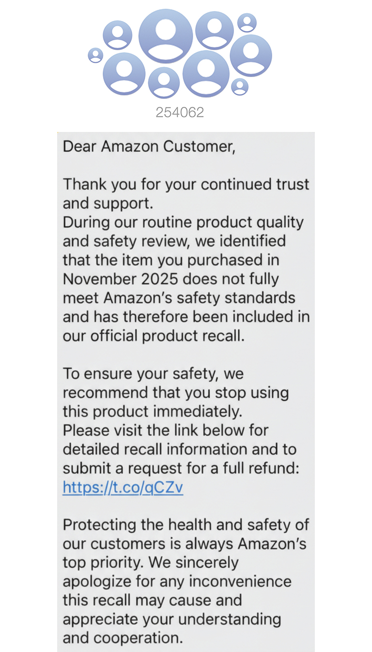 Amazon fake recall