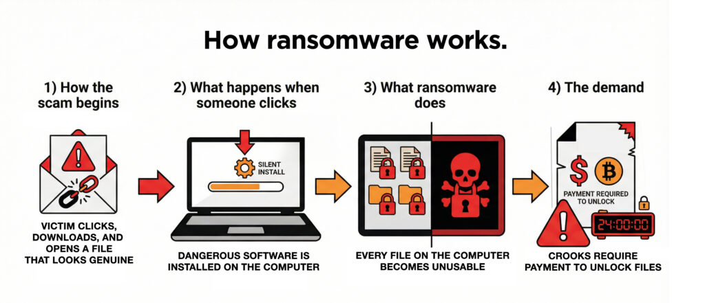 How ransomware works B